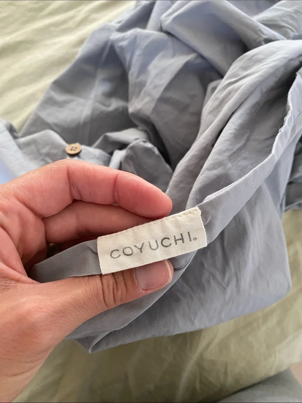 Coyuchi Organic Crinkled Percale Duvet Cover